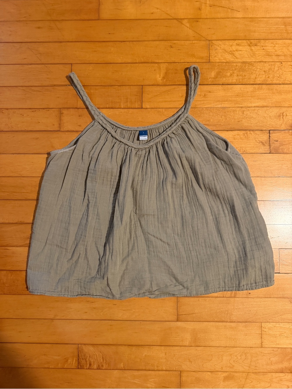 Old Navy Light Green Gauze Braided Spaghetti Strap Tank Top